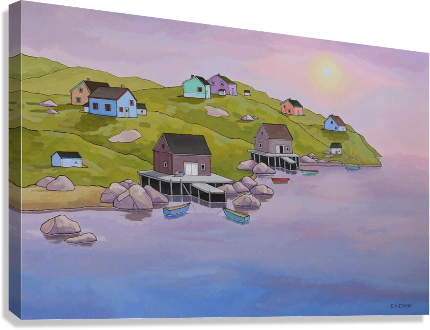 Maritime Village at Dusk  Canvas Print