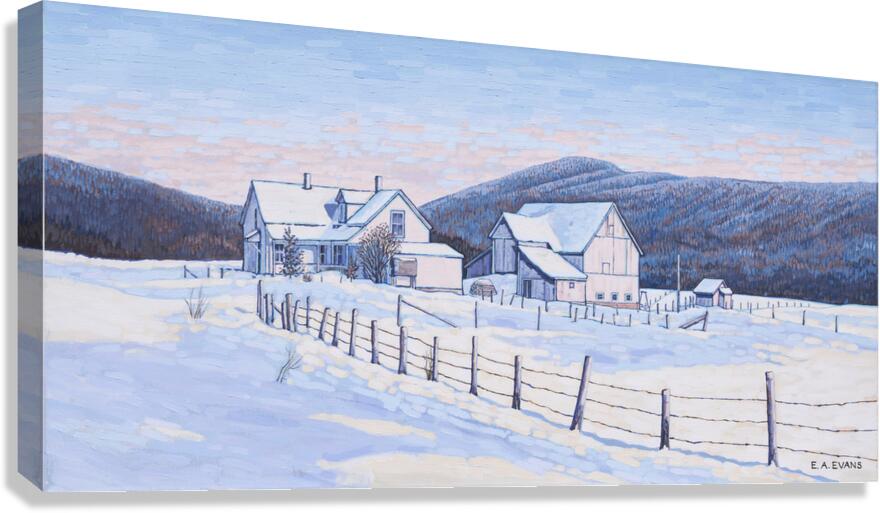 Farm House Winter Sleep  Canvas Print