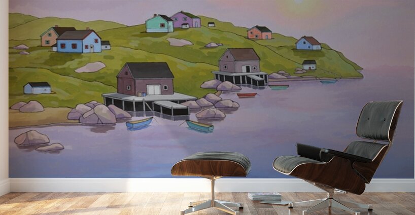 Maritime Village at Dusk  Wall Murals