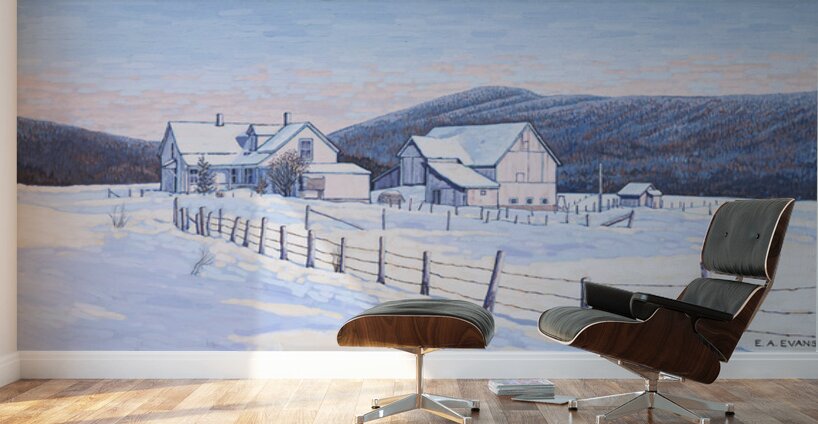 Farm House Winter Sleep  Wall Murals