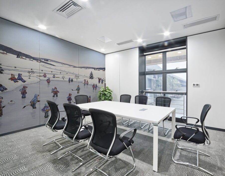 Pond Skating and Hockey Players  Wall Printing