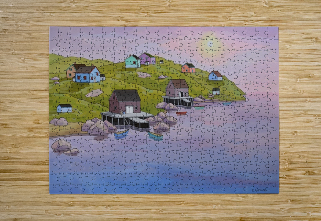 Maritime Village at Dusk  Elizabeth A Evans Puzzle printing