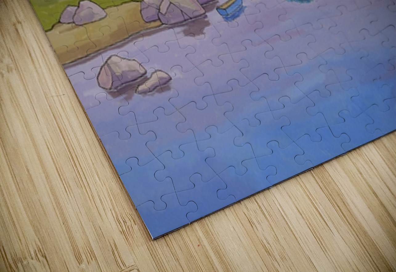 Maritime Village at Dusk  Elizabeth A Evans Puzzle