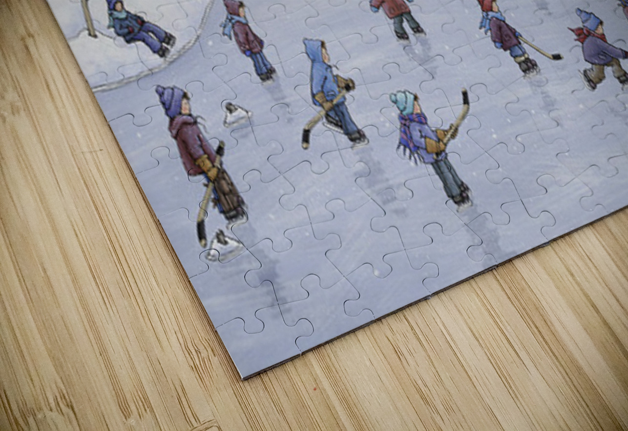 Pond Skating and Hockey Players  Elizabeth A Evans Puzzle